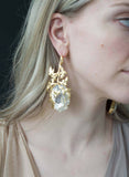 Enraptured crystal and gilded vine earrings  - Style #9027