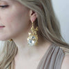 Enraptured crystal and gilded vine earrings  - Style #9027