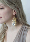 Enraptured crystal and gilded vine earrings  - Style #9027