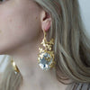 Enraptured crystal and gilded vine earrings  - Style #9027