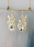 Enraptured crystal and gilded vine earrings  - Style #9027