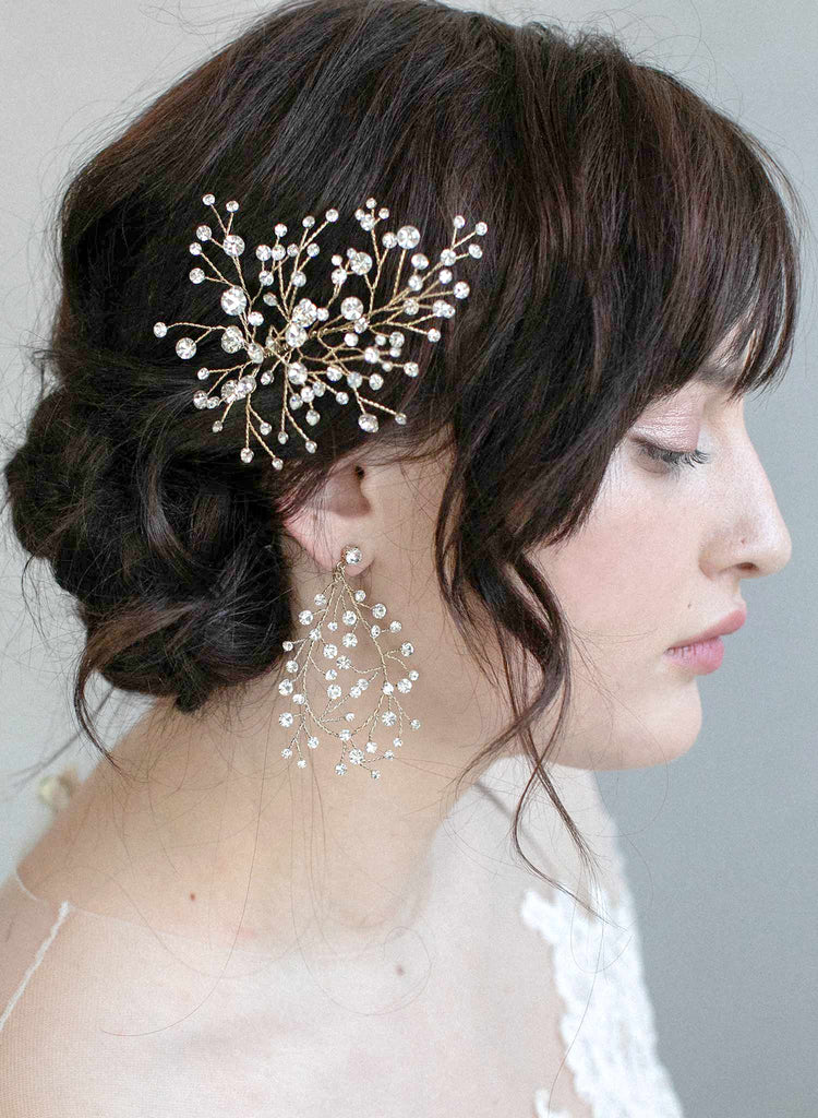Rhinestone spray earrings - Style #906
