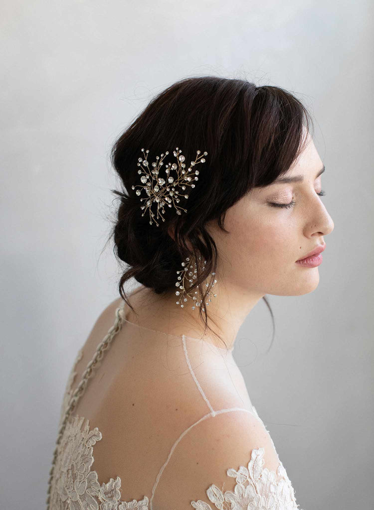 bridal earrings, earrings, bridal jewelry, jewelry, rhinestone earrings, crystal earrings, rhinestones, twigs and honey