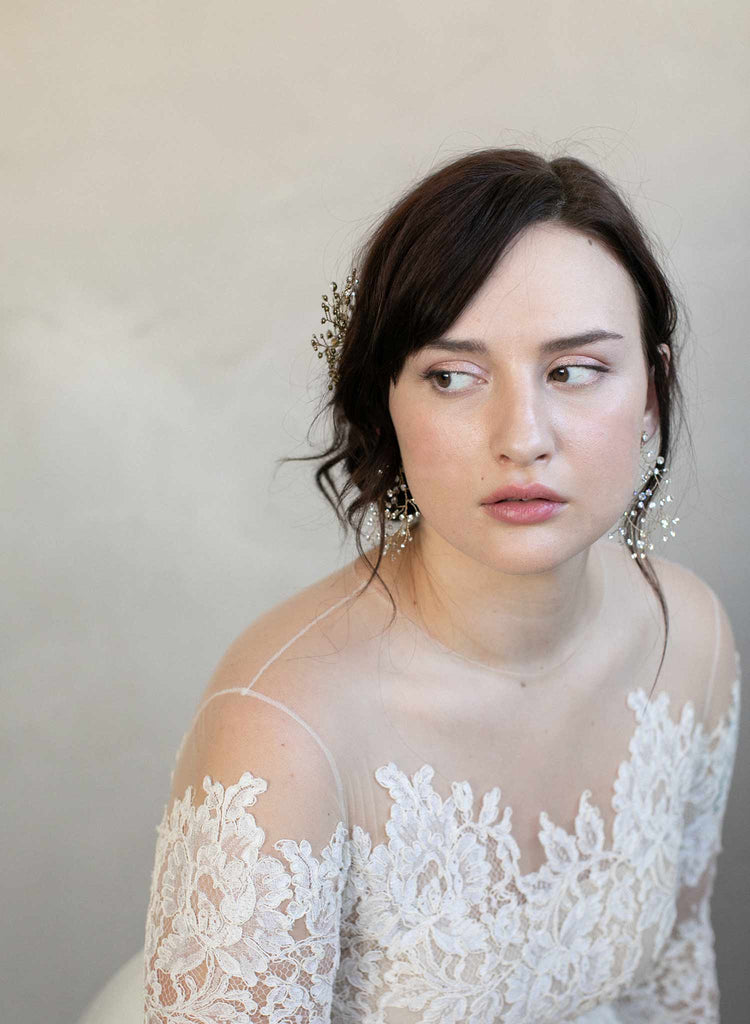 bridal earrings, earrings, bridal jewelry, jewelry, rhinestone earrings, crystal earrings, rhinestones, twigs and honey