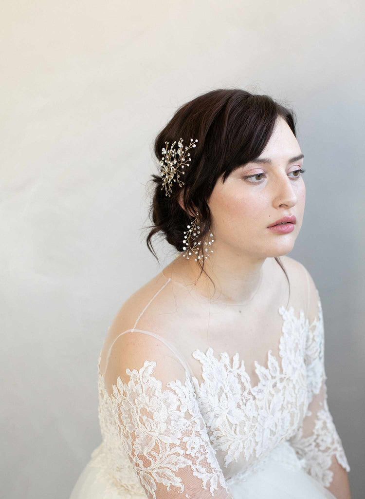 bridal earrings, earrings, bridal jewelry, jewelry, rhinestone earrings, crystal earrings, rhinestones, twigs and honey