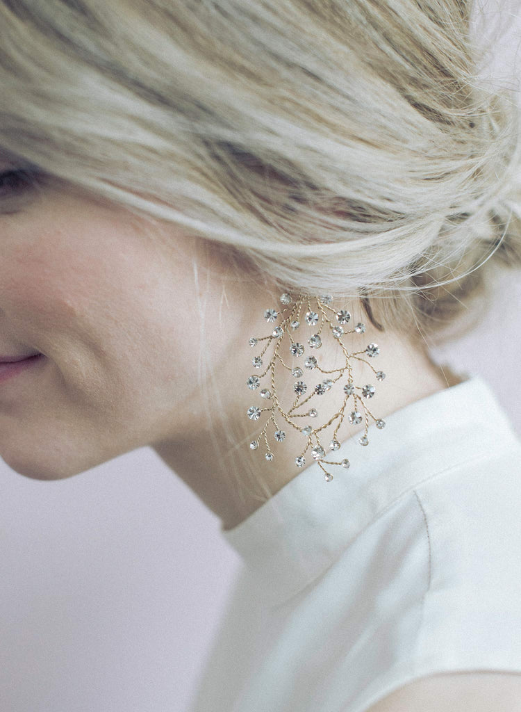 bridal earrings, earrings, bridal jewelry, jewelry, rhinestone earrings, crystal earrings, rhinestones, twigs and honey