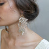 bridal earrings, earrings, bridal jewelry, jewelry accessories, crystal flower earrings, floral earrings, twigs and honey