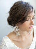 bridal earrings, earrings, bridal jewelry, jewelry accessories, crystal flower earrings, floral earrings, twigs and honey