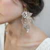 bridal earrings, earrings, bridal jewelry, jewelry accessories, crystal flower earrings, floral earrings, twigs and honey