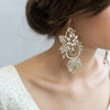 bridal earrings, earrings, bridal jewelry, jewelry accessories, crystal flower earrings, floral earrings, twigs and honey