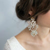 bridal earrings, earrings, bridal jewelry, jewelry accessories, crystal flower earrings, floral earrings, twigs and honey