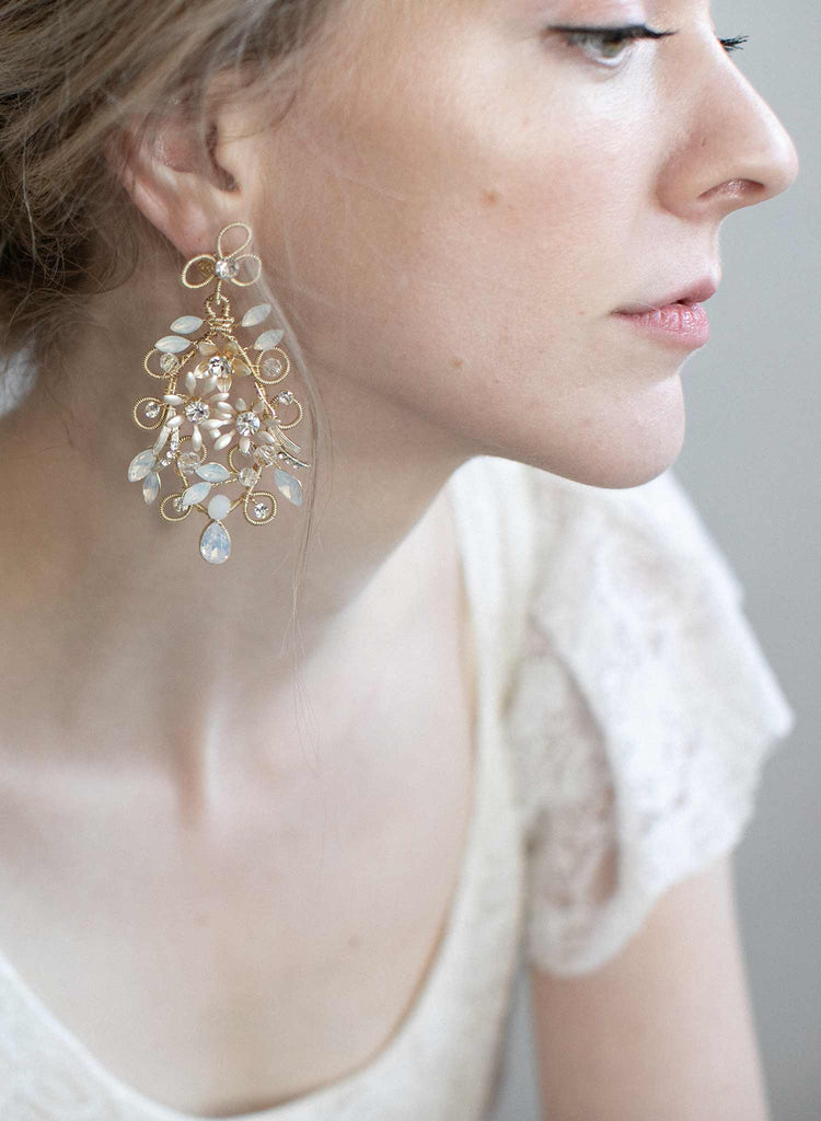 bridal earrings, earrings, bridal jewelry, jewelry accessories, blush earrings, twigs and honey