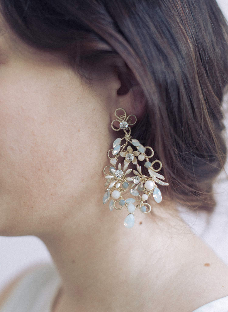 bridal earrings, earrings, bridal jewelry, jewelry accessories, blush earrings, twigs and honey