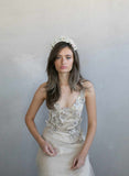 tiara, bridal tiara, floral tiara, bridal crown, crown, floral crown, twigs and honey, bridal headpiece