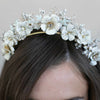 tiara, bridal tiara, floral tiara, bridal crown, crown, floral crown, twigs and honey, bridal headpiece