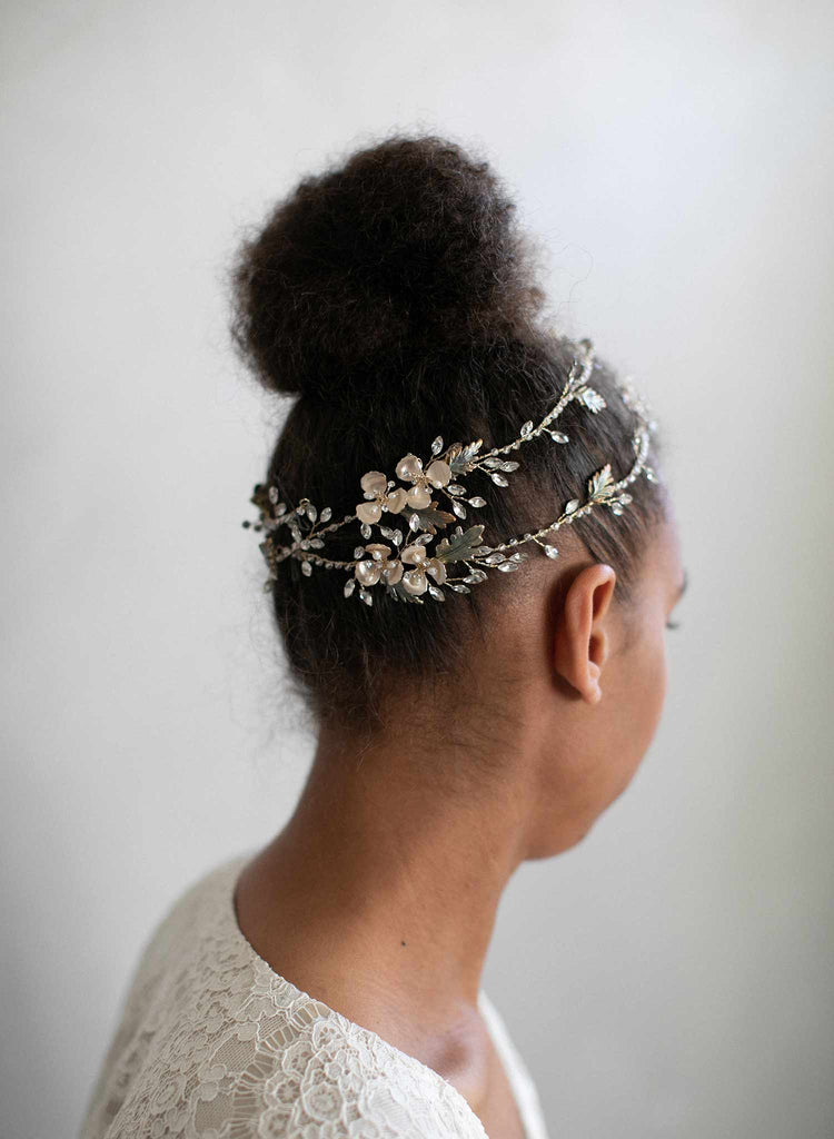 bridal hair vine, hair vine, extra long hair vine, floral hair accessory, bridal accessory, twigs and honey