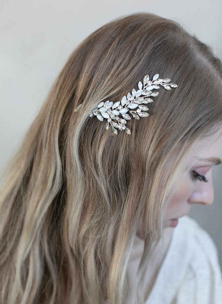 wing hair clip, bridal hair clip, crystal hair clip, crystals, bridal hair accessory, twigs and honey