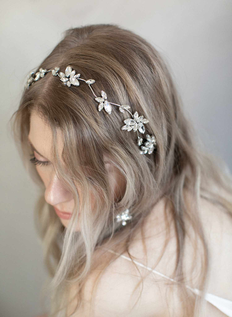 bridal headpiece, crystal bridal headpiece, crystals, bridal hair accessory, headpiece, twigsandhoney, twigs and honey