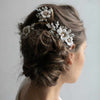 bridal headpiece, crystal encrusted, climbing headpiece, bridal hair accessory, floral bridal hair comb, twigs and honey