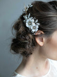 bridal headpiece, crystal encrusted, climbing headpiece, bridal hair accessory, floral bridal hair comb, twigs and honey