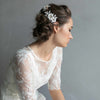 bridal headpiece, crystal encrusted, climbing headpiece, bridal hair accessory, floral bridal hair comb, twigs and honey