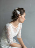 bridal headpiece, crystal encrusted, climbing headpiece, bridal hair accessory, floral bridal hair comb, twigs and honey