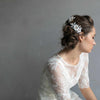 bridal headpiece, crystal encrusted, climbing headpiece, bridal hair accessory, floral bridal hair comb, twigs and honey
