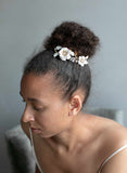 Crystal encrusted bloom comb and pin set of 2 - Style #929