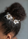 crystal encrusted headpiece, crystal bridal headpiece, bridal floral hair accessory, crystals, floral hair accessory, twigs and honey
