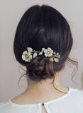 crystal encrusted headpiece, crystal bridal headpiece, bridal floral hair accessory, crystals, floral hair accessory, twigs and honey