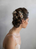 floral bridal headpiece, blush floral hair combs, bridal hair combs, hair pins, hair combs, bridal hair accessory, twigs and honey