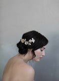 bridal headpiece, patina headpiece, crystals, twigs and honey, wedding headpiece, bridal hair accessory