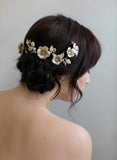 bridal headpiece, patina headpiece, crystals, twigs and honey, wedding headpiece, bridal hair accessory