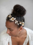 bridal headpiece, patina headpiece, crystals, twigs and honey, wedding headpiece, bridal hair accessory