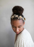 bridal headpiece, patina headpiece, crystals, twigs and honey, wedding headpiece, bridal hair accessory