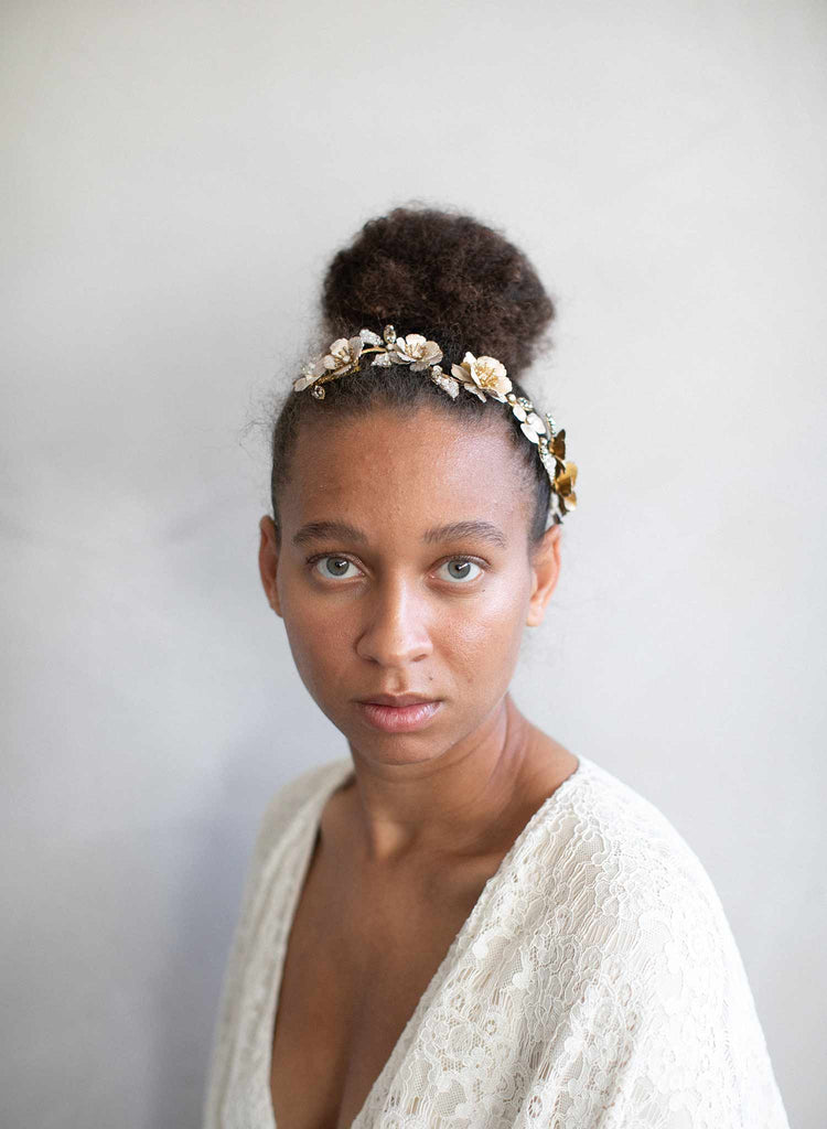 bridal headpiece, patina headpiece, crystals, twigs and honey, wedding headpiece, bridal hair accessory