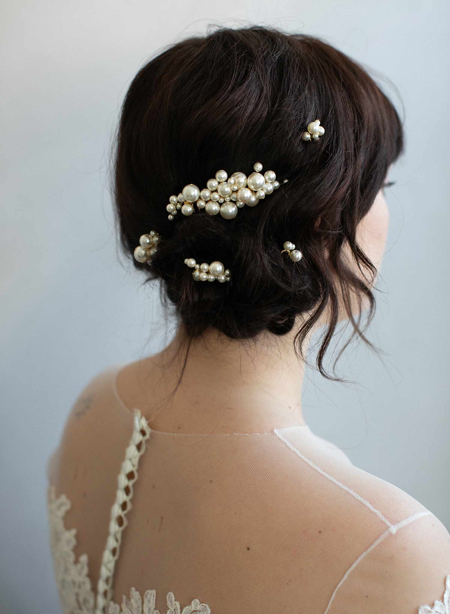 bridal hair pin set, pearl hair pins, bridal pearl hair accessory, pearl wedding accessory, twigs and honey, pearls