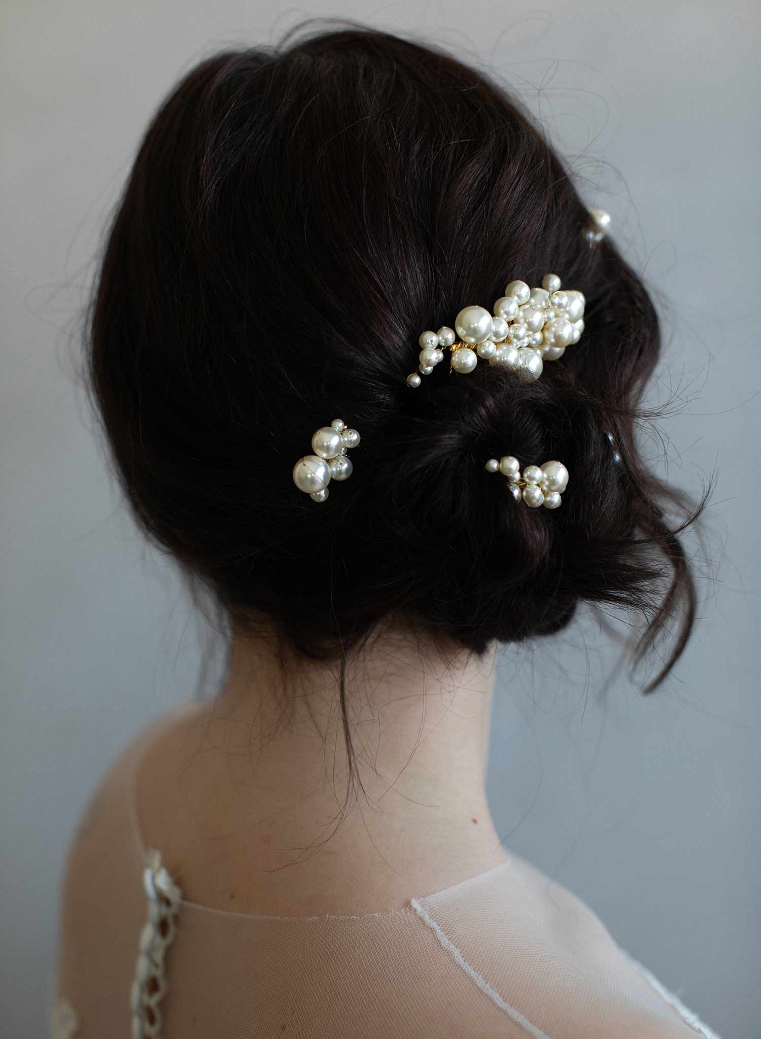 bridal hair pin set, pearl hair pins, bridal pearl hair accessory, pearl wedding accessory, twigs and honey, pearls