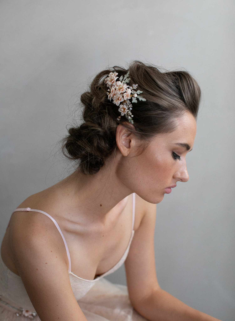 bridal hair comb, hair comb, bridal hair accessory, floral hair comb, floral bridal accessory, twigs and honey