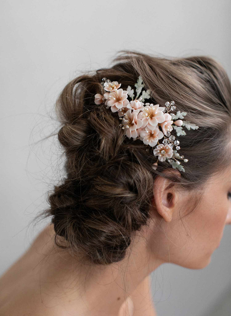 bridal hair comb, hair comb, bridal hair accessory, floral hair comb, floral bridal accessory, twigs and honey