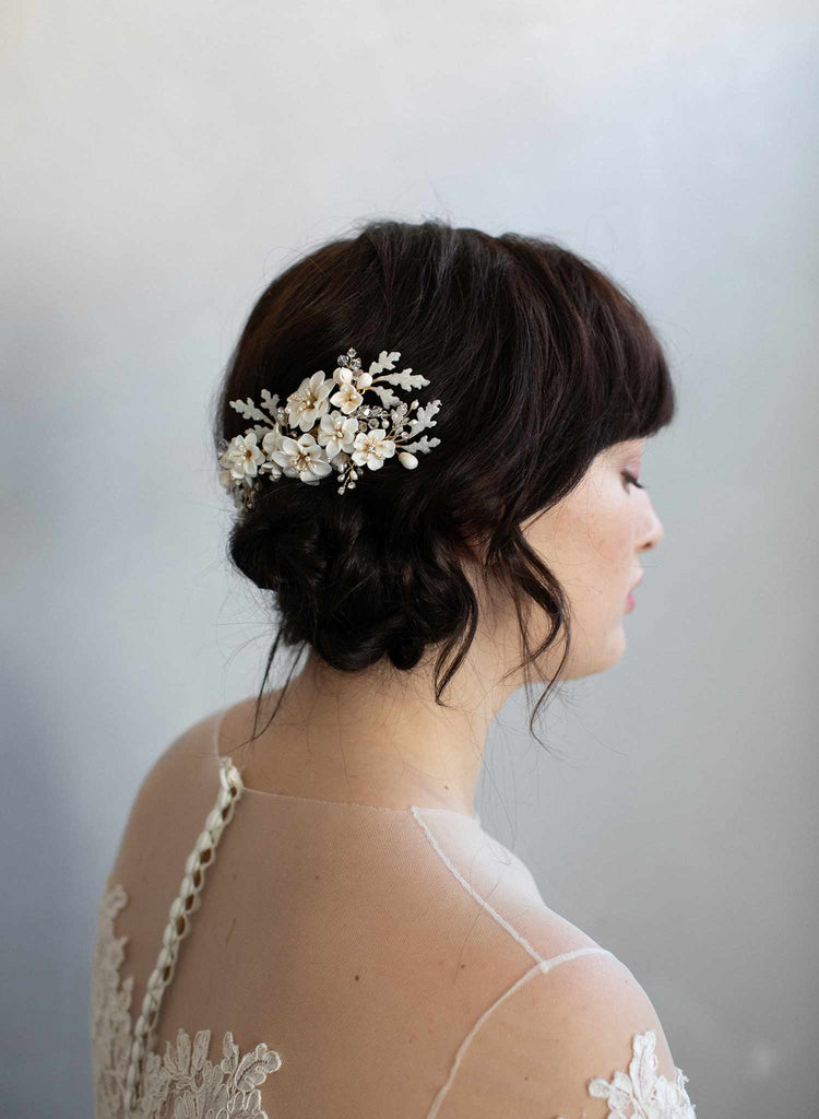 bridal hair comb, hair comb, bridal hair accessory, floral hair comb, floral bridal accessory, twigs and honey