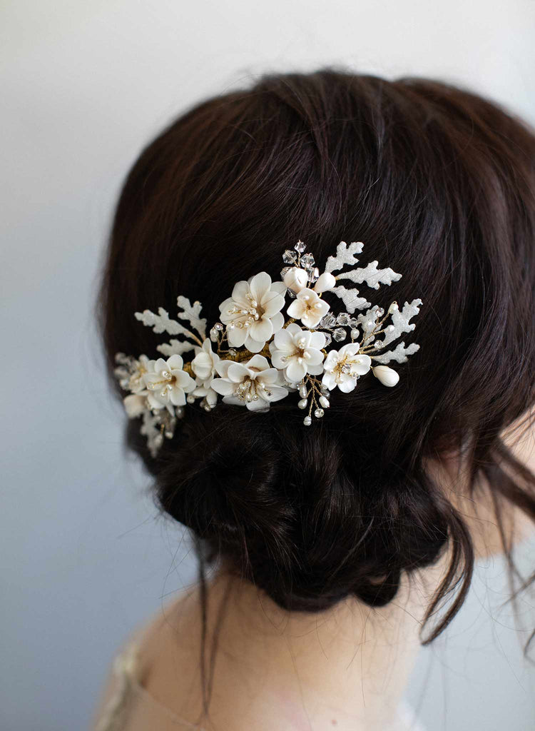 bridal hair comb, hair comb, bridal hair accessory, floral hair comb, floral bridal accessory, twigs and honey