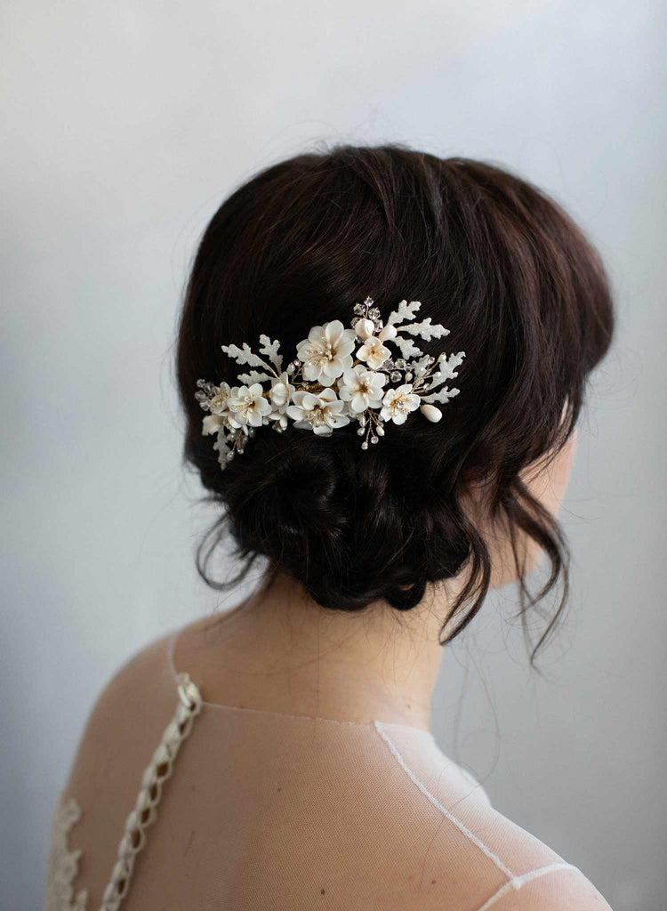 bridal hair comb, hair comb, bridal hair accessory, floral hair comb, floral bridal accessory, twigs and honey