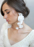 bridal earrings, bridal accessory, floral earrings, silk flowers, twigs and honey, wedding accessory, earrings