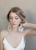 bridal earrings, floral earrings, bridal jewelry, jewelry, earrings, bridal accessory, twigs and honey