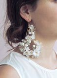 Bridal Crystal Blossom Chandelier Earrings - Dangling Crystal Blossom Earrings - Style #2381