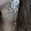 bridal earrings, clay flower earrings, ivory bridal earrings, bridal accessory, wedding jewelry, jewelry, earrings, twigs and honey