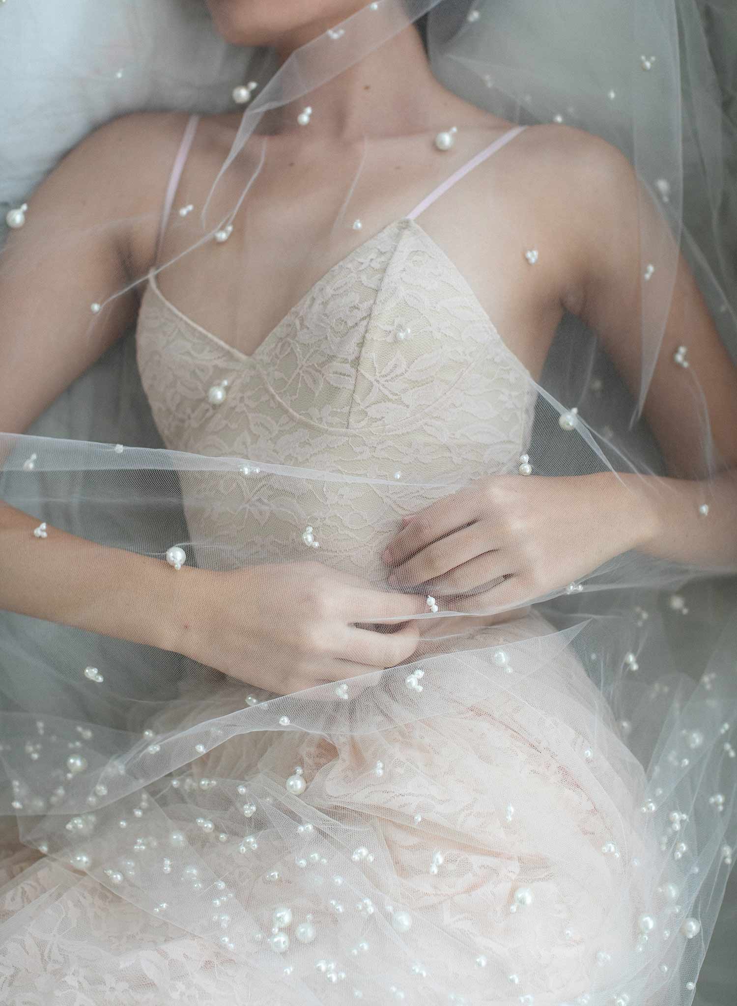 pearl bridal veil, pearl veil, ivory veil, wedding veil, twigs & honey, twigsandhoney, train veil, chapel veil