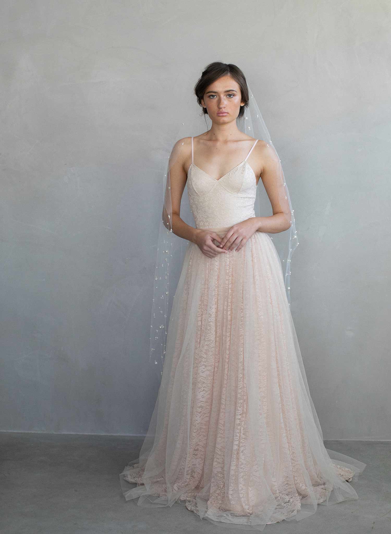 pearl bridal veil, pearl veil, ivory veil, wedding veil, twigs & honey, twigsandhoney, train veil, chapel veil