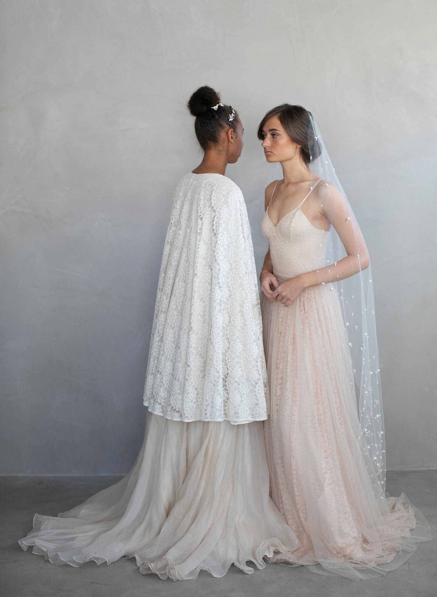 pearl bridal veil, pearl veil, ivory veil, wedding veil, twigs & honey, twigsandhoney, train veil, chapel veil